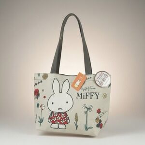 Miffy Shoulder Tote Bag Beige Woven Gobelin Wild & Free From Japan NWT